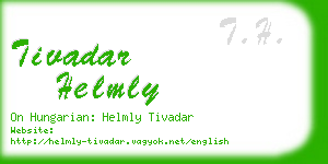 tivadar helmly business card